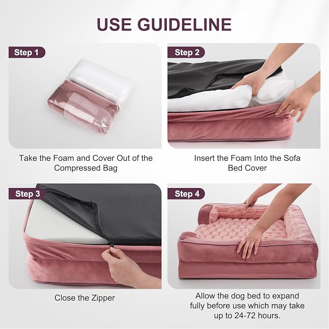 FURTIME Orthopedic Large Dog Bed, XL Waterproof Dog Beds, 42x35x6.5 Supportive Foam Pet Couch Bed with Removable Washable Cover and Nonskid Bottom
