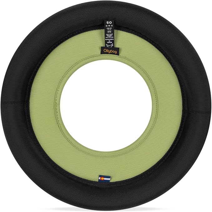 OllyDog Mini Super Flyer, Dog Flying Disc – Floating Fetch Toy, Soft on Teeth, Eco-Friendly Recycled Material, Lightweight, for Small & Medium Dogs (Palm, 9")