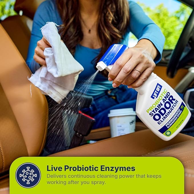 Lift Off 45006 Probiotic Stain and Odor Eliminator – Natural Enzyme Cleaner for Pet Urine & Odor, Dog & Cat Stains – Carpet & Upholstery Cleaner – Safe Around Kids & Pets – 16 fl oz
