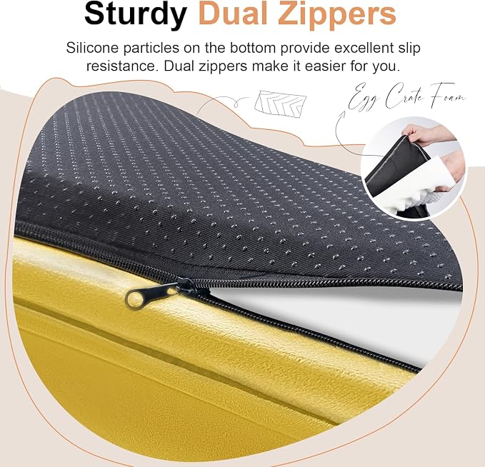 NANUYA Orthopedic Dog Bed for Jumbo Dogs, 53 x 42 Inch, Ginger | Egg crate foam for joint support, 3-sided bolster pet sofa, waterproof lining, washable cover, and non-skid base