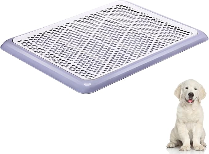 Mifoci Dog Training Pad Holder with Mesh Tray Non-Slip Leak Proof Puppy Potty Tray for Small Medium Large Dogs Pee Pad Holder Easy Clean Indoor Bathroom (25.59 x 18.90 Inch)