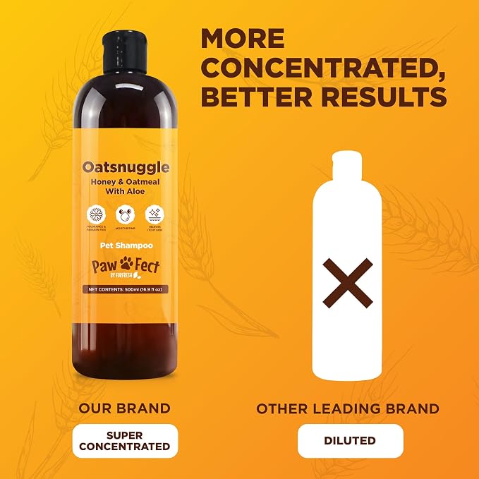 Pawfect Honey & Oatmeal Pet Shampoo, Grooming Shampoo for Dogs, Cats & Pets | A Canadian Company, Improved Formula with Zinc & Aloe, Moisturizing Shampoo for Sensitive Skin, Dry Skin Comfort, 16.9 Oz
