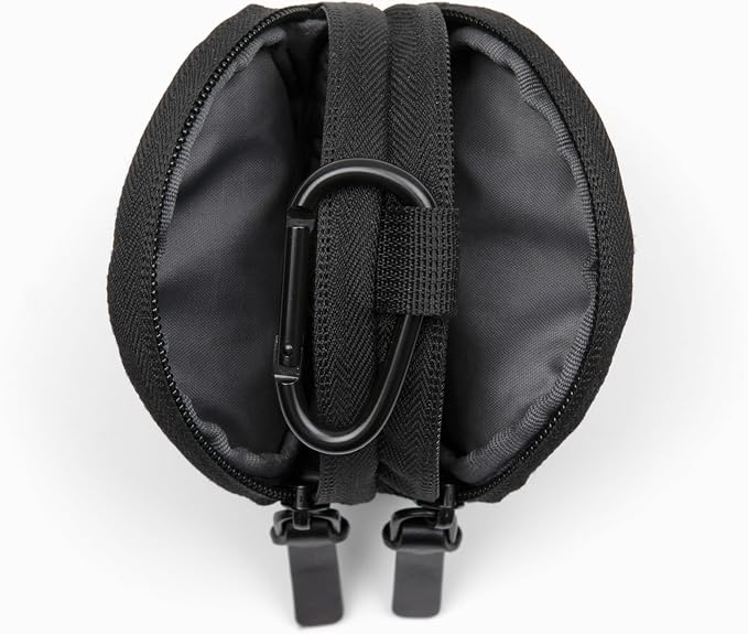 Snackpack Double Insulated Dog Treat Pouch – 1.5 Cup Capacity, 2 BPA-Free Waterproof Zipper Pockets, Carabiner for Belt/Leash – Compact Training & Travel Bag – Heather Grey