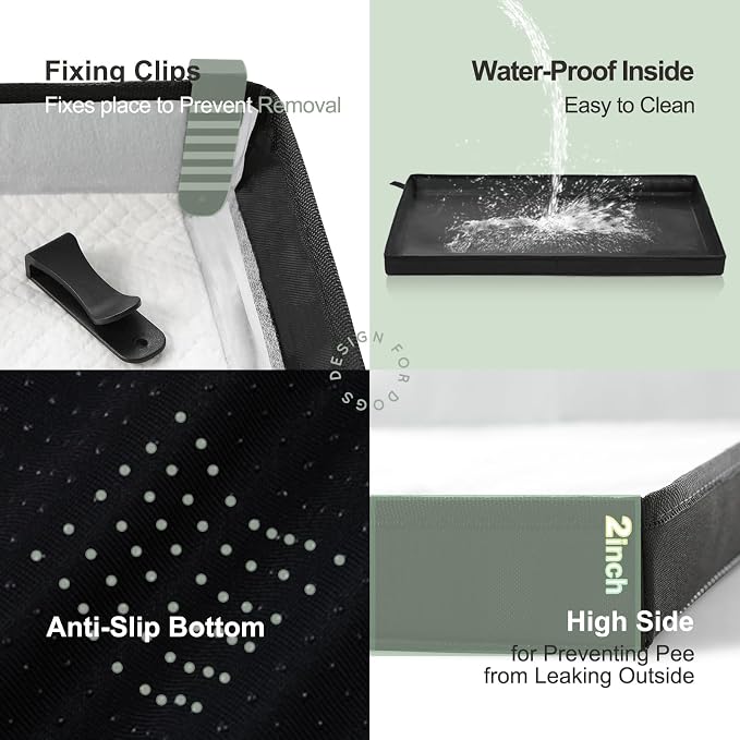 HQ4US 4LEGS Small Portable Dog Pee Pads Holder for Travel, Puppy Pad Holder Foldable Liner Base 23''x15'' Training Pad Holder with Fixing Clips, Dog Litter Box Waterproof, Easy Clean,Indoor Dog Potty