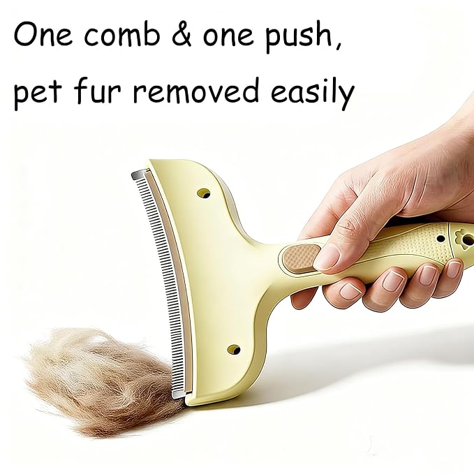 Professional Pet Deshedding Brush for Loose Undercoat Fur, Pet Grooming Comb for Long & Short Haired Dogs Cats, Gentle Skin Friendly