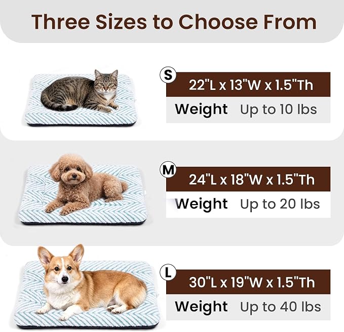Mora Pets Cat Beds for Indoor Cats Washable Cat Mat Bed Flat Dog Crate Pad | Ultra Soft Cat Bed for Carrier, Puppy Crate Pad for Dog Cages Cozy Sleeping Liner, Small Cat Pillow Cushion Anti Slip 22 x 13