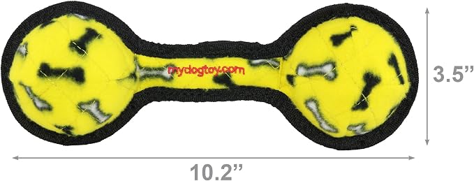 TUFFY® : 2 Ball Tug Dog Toy: Ultra Durable Plush Toy with Multiple Layers & Reinforced Seams, Washable and Floats, Original Construction