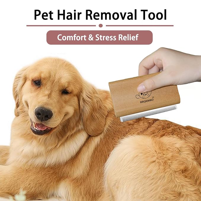 Premium Deshedding Dog Brush,Pet Deshedding Brush,Professional Cat Deshedding Brush for Grooming,Wooden Pet Grooming Combs for Short and Long Hair,Deshedder Shedding Tool.