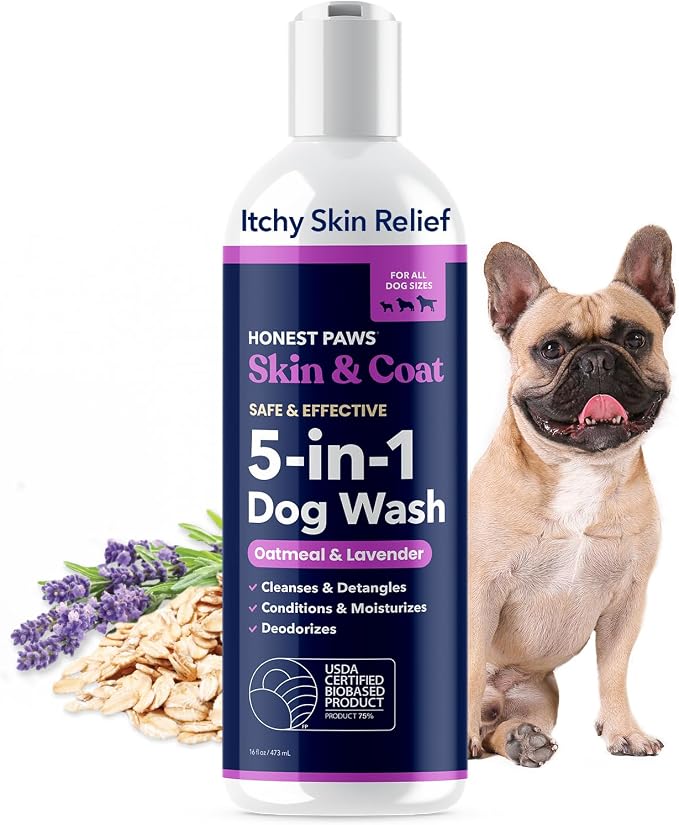 Oatmeal Lavender Dog Shampoo and Conditioner, Itchy Skin Relief, Allergies | Oatmeal Shampoo for Dogs, Anti-Itch Pet Shampoo for Dogs, for Allergies and Itching, Sensitive Skin, Smelly Dogs