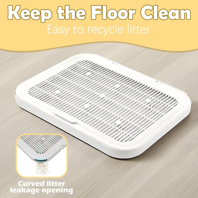 Cat Litter Mat Litter Box Mat with a Flip-top Lid,Extra Large Double-Layer Trapping Mats for Kitty,XL Cat Trapping Pad with Non-Slip Base,Durable,Waterproof,Washable,Easy to Clean (Grey)