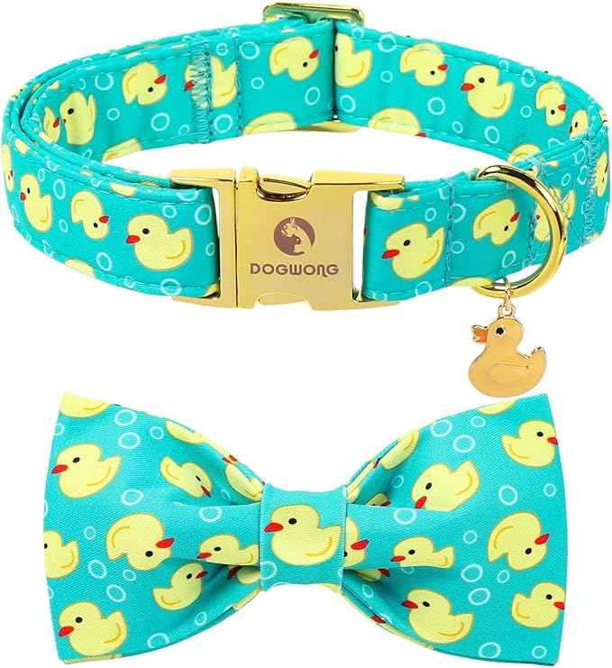 Duck Dog Collar for Boy Dogs, Spring Summer Boy Dog Collar with Bowtie- Adjustable Sailor Bow Large Dog Collars for Male Dogs L