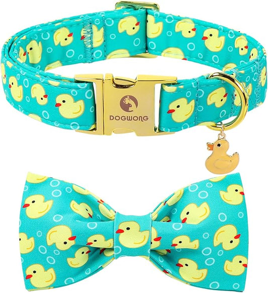 Duck Dog Collar for Boy Dogs, Spring Summer Boy Dog Collar with Bowtie- Adjustable Sailor Bow Large Dog Collars for Male Dogs XL