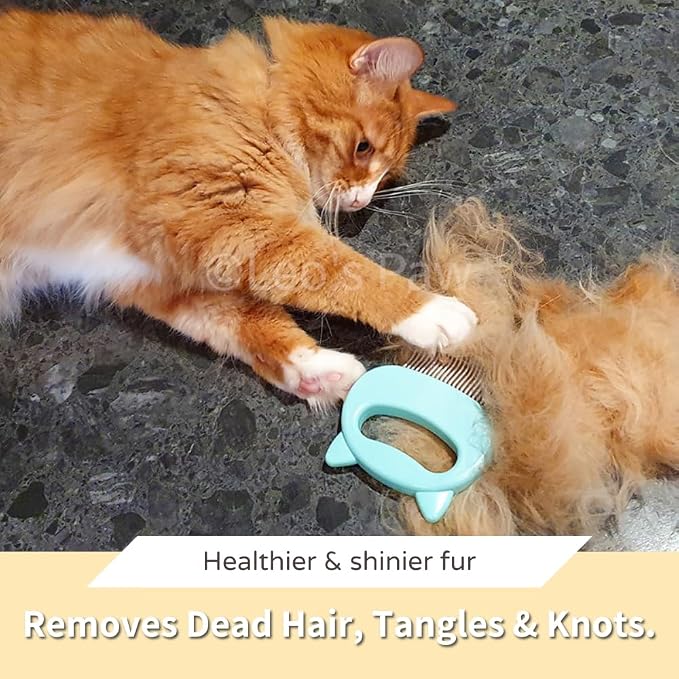 Leo's Paw The Original Pet Hair Removal Massaging Shell Comb | Soft Deshedding Brush Grooming and Shedding Matted Fur Remover Dematting tool for Long and Short Hair Cat Dog Puppy Bunny