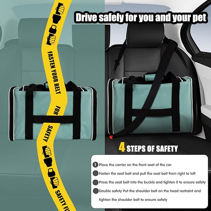 Cat Dog Carriers Soft-Sided Pet Carrier Large Cats for Medium Big Cat Small Dog Puppy up to 16lbs TSA Airline Approved Animal Collapsible Cat Carrier Carriers Travel Carrier Cat Bag (17x11x11)