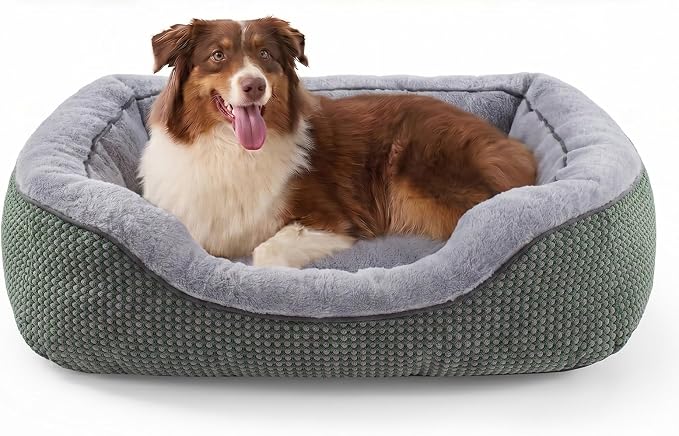 INVENHO Large Dog Beds Large Sized Dog, Washable Orthopedic Warming Soft Sleeping Durable with Anti-Slip Bottom