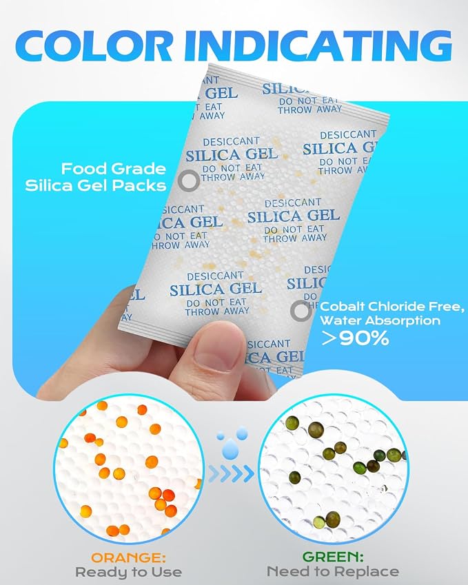 16 Pack Pet Food Desiccant Packs with Color Indicating, Compatible with Petlibro/Petkit/Pawsync Automatic Cat Feeder, Replaced Desiccant for Most Automatic Pet Feeders, Individually Wrapped