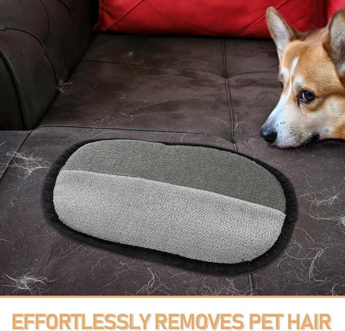 Veemoon Pet Hair Removal Gloves Double Sided Cat Hair Brush Grooming Mitt for Cats and Dogs Washable Glove for Pet Removal Large 8.26 X 6.29 in