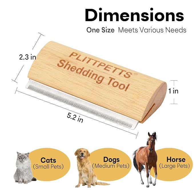 Dog Brush for Shedding, Deshedding Grooming Tool for Dogs, Cats | 5.2 Inch Ergonomic Handle, Deshedding Comb, Dog Grooming Brush Pet Hair Removal Tool Painlessly Remove for All Hair Types