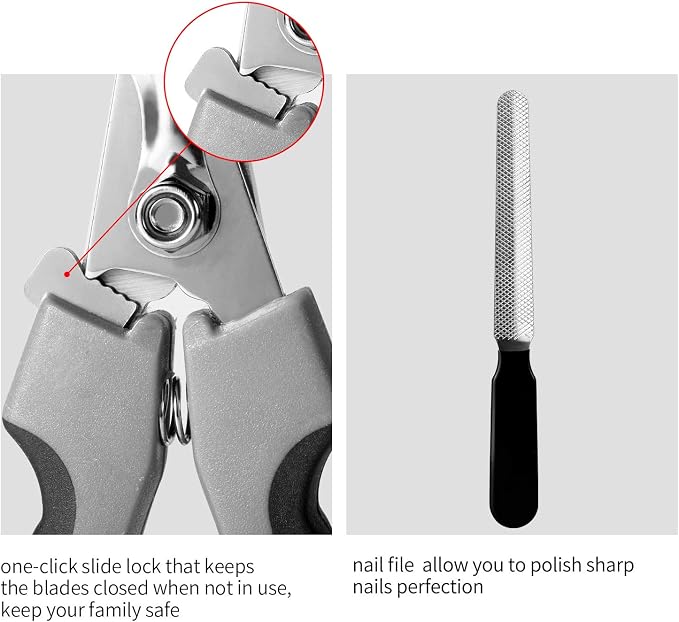 Tpotato Dog Nail Clippers,Dog Nail Trimmers for Large Breed Dog with Quick Sensor,Safari Professional Cat Nail Clipper with Safety Guard and Nail File.