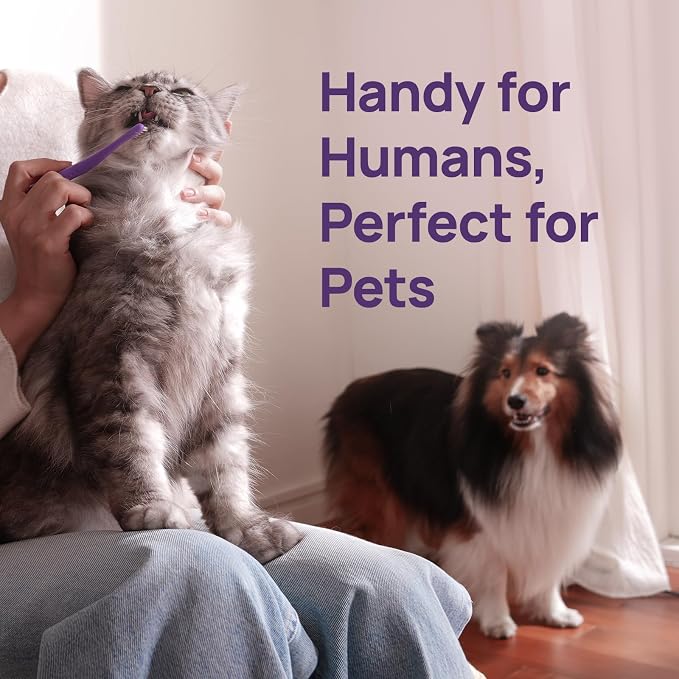 HICC PET Toothbrush for Cats & Small Dogs,Ergonomic Pet Toothbrush for Easy Teeth Cleaning,Gentle on Gums, Cat & Dog Oral Care – Toothpaste Not Included