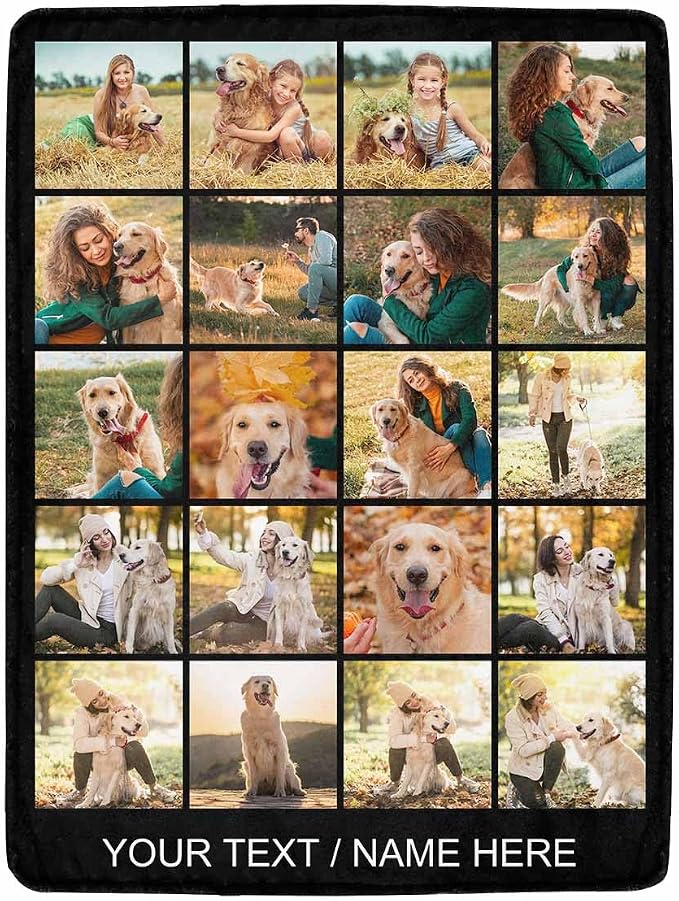 Artsadd Pet Memorial Gifts for Dogs Cats-Personalized Blanket with Photos and Text-in Loving Memory Gifts for Loved Ones Lost-Custom Remembrance Gifts Blankets for Pets Lover
