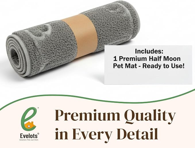 Evelots Small Cat Litter Trap Mat, Waterproof, Non-Slip, Washable, Gray | Soft absorbent mat traps litter and mess, protects floors from urine and moisture, stays in place and is machine washable.