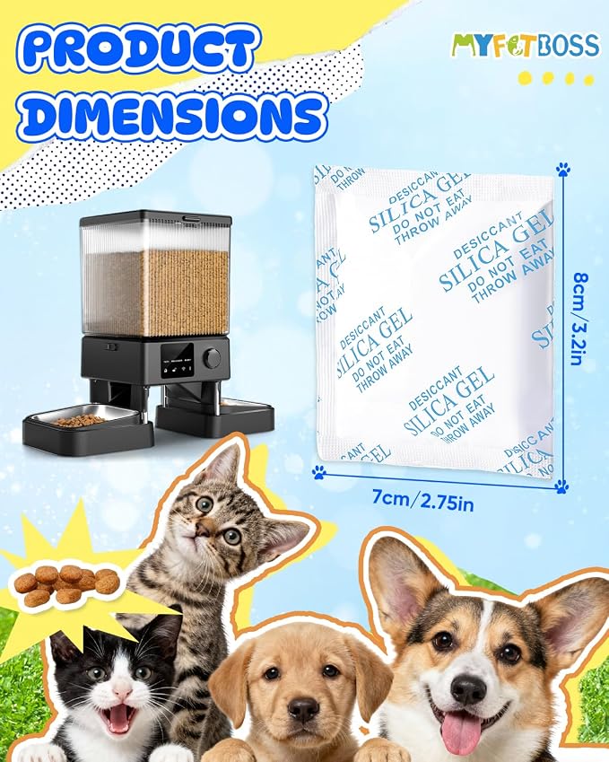 8PCS Desiccant Bag Replacement Compatible with oneisall All Automatic Cat Feeders, Desiccant Packs for Moisture Control for Automatic Pet Feeders Cat Dog Feeder, Keep Pet Food Dry & Fresh