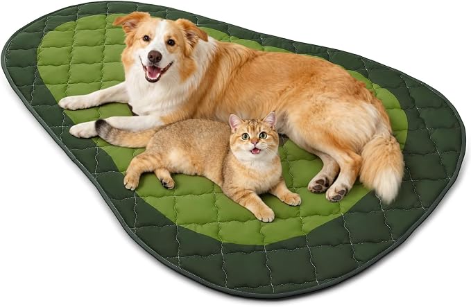 LOOBANI Dog Cooling Mat 40"x60"- Cute Avocado Design Cooling Mat for Dogs (Cool & Warm Side), Waterproof Self-Cooling Mat for Crate, Floor, Car for Medium Dogs, Cats, Pet, Green 40x60 in