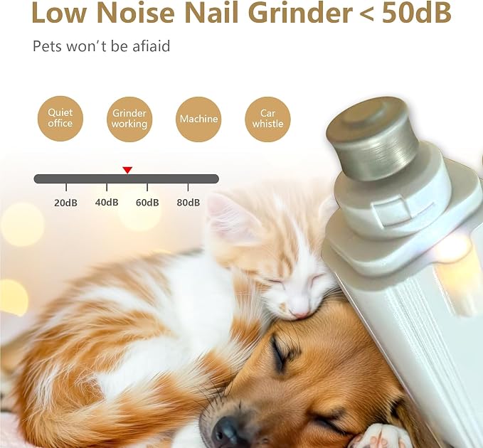 2 in 1 Pet Nail Clippers and Grinder with 2 Led Lights for Dogs Cats Birds Hamster Nail Claw Trimmer Rechargeable Low Noise Dog Nail Clippers and Grinder Quick Sensor
