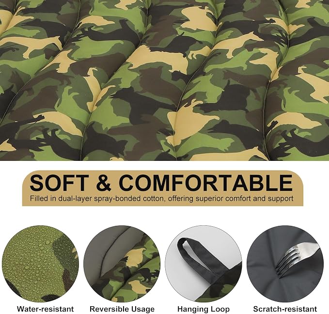 BINGPET Outdoor Travel Dog Bed for Large/Medium Dogs,Portable Waterproof Camping Mat with Carry Bag,Foldable Outside Bed,Machine Washable Indoor Pet Mat for Small,Medium and Large Dogs 26"x43"