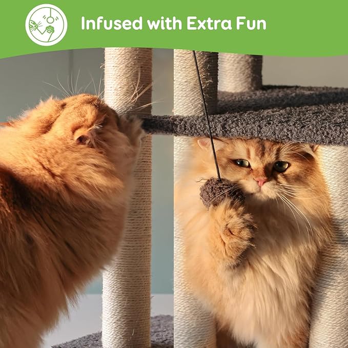Pawque Dog Stairs & Cat Scratching Post Pet Steps for High Beds Couch, High-Strength Boards Holds up to 150 lbs for Indoor Small Cats Kittens Dogs Climbing Playing, 3 Combination Options, 3 Steps-Grey