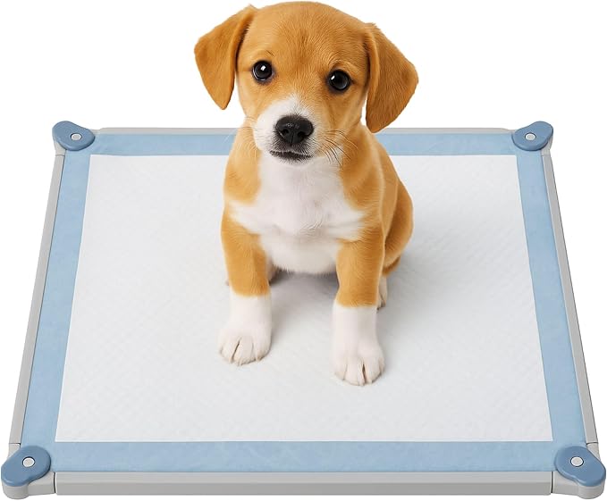 Patented SureGrip Pee Pad Holder - Fits All Common Pad Sizes, 100% of Urine Stays on Pad, Built-in Pad Grips Secure Pad to Holder, Holder Can Secure to Floor, No Sliding or Folding