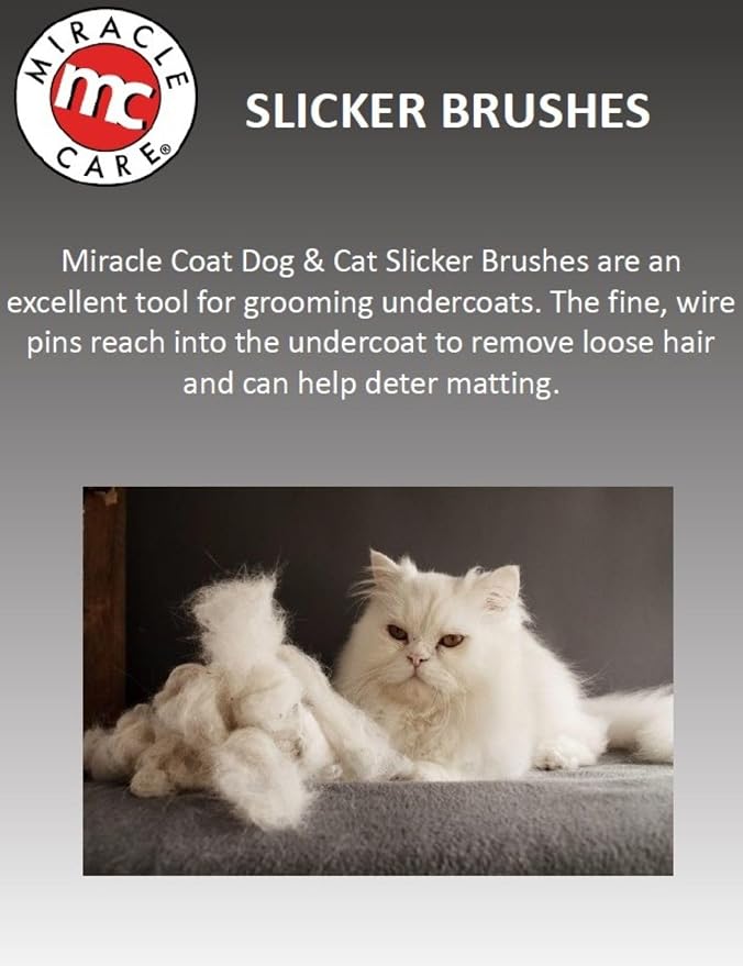 Miracle Care Slicker Brush for Dogs, Pet Hair Brush for Shedding, Removes Loose Undercoat, Ergonomic Handle, Larger Head for Large Dogs