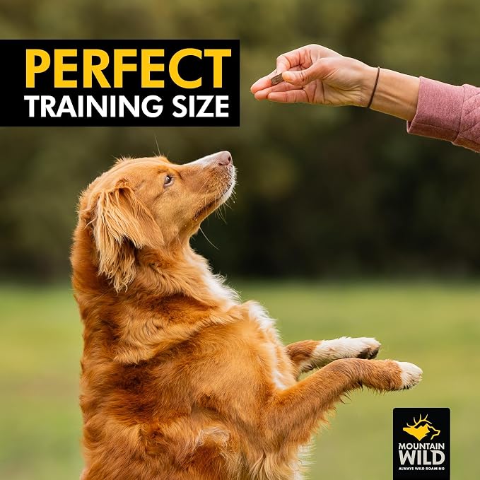 MOUNTAIN WILD Training Treats for Dogs - Wild Elk & Venison - 4oz, 1 Bag | Puppy & Dog Protein Treat, High Value, All Natural, No Fillers, Grain Free, No Artificial Preservatives