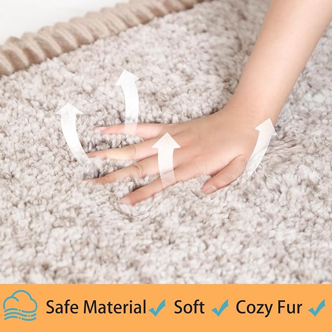 MINIDEAR Dog Crate Pad, Crate Bed Non-Skid Kennel Pad, Rubber Backing Memory Foam for Dog Bed Mat, Machine Washable Dog Bed for Crate, 17"x24"