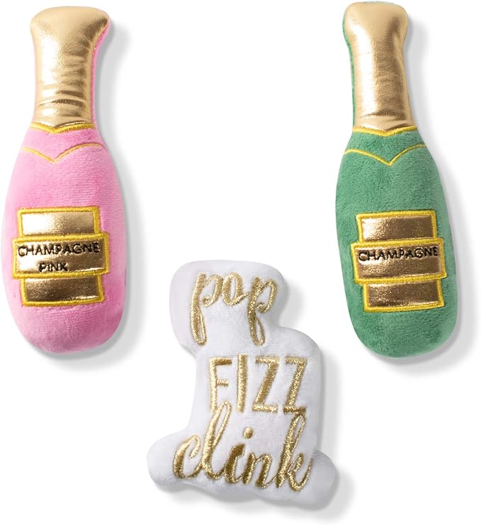 Fringe Studio Mini Plush Pet Toy Set with Squeaker, Feelin’ Bubbly! (289428), Multicolor