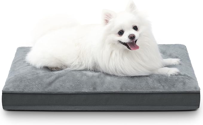 NUPIDA Waterproof Small Dog Bed for Crate with Washable Cover, 23x17, Grey | Cat Puppy Bed, TPU Waterproof Layer, Soft Plush Surface, Durable Oxford fabric, Non-Slip Bottom, For Small Breeds ≤20lbs