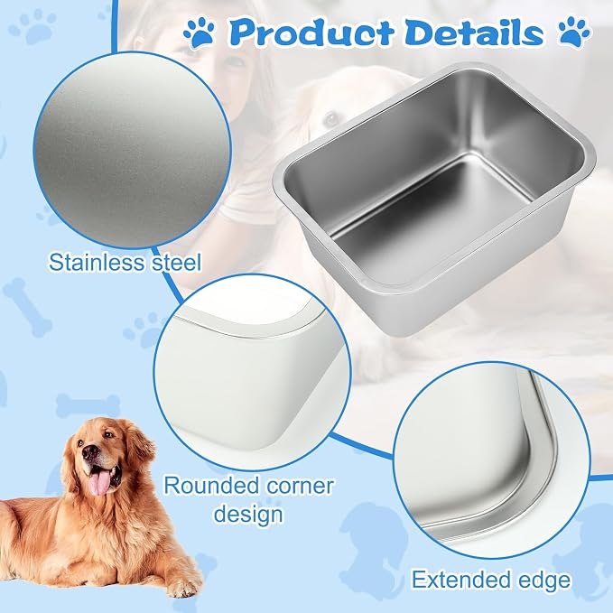 YUEPET 2 Gallons Stainless Steel Dog Water Bowls, Extra Large Metal Dog Food and Water Bowls Large Capacity Pet Water Bowls for Indoor and Outdoor Extra Large Dogs