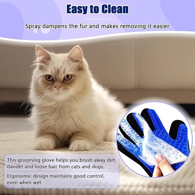 Pet Steam Grooming Gloves, Cat Grooming Steam Gloves, Dog Washing Gloves, Pet Grooming Gloves for Dogs & Cats, Deshedding Steam Brush, Dog Hair Remover Massage Glove