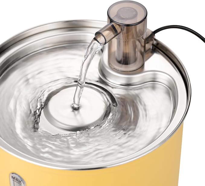 Stainless Steel Cat Water Fountain 3L – Ultra Quiet Pump, Triple Filtration System, Automatic Pet Drinking Fountain for Cats & Small Dogs, Dishwasher-Safe with USB-C Power