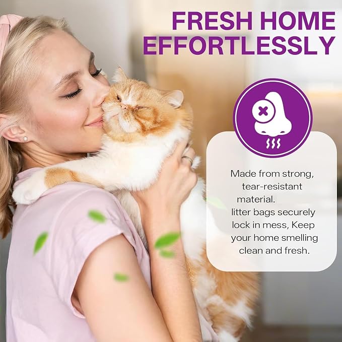 180 Pack Cat litter Bags Fit Litter Box Robot 5/4/3 Waste Bags,30LBS Heavy Duty Automatic Litter Box Liners,Transparent,Sensor-Compatible,9-11 Gallon,Leak-Proof,Replacement Cat Waste Liners