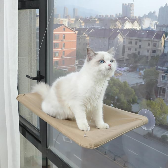 Window Hammock for Cat with Suction Cups Hanging Bed Perch Breathable Cloth Resting Bed Hammock