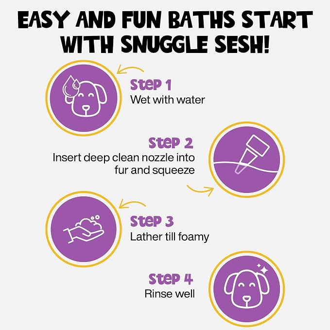 Anti Itch Dog Shampoo & Conditioner, Lavender for Dogs | Probiotic Hypoallergenic Formula - Snuggle Sesh Lavender Scent - Itchy Skin Relief for Smelly Dogs - 3-in-1 Conditioner