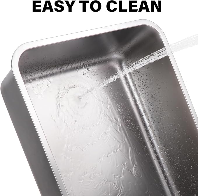 Stainless Steel Litter Box -Metal Cat Litter Box,Cat LitterBox 6" High Sided for Kitty/Kitten/Rabbit/Puppy (2 Pack),Metal Tray/Catlitter Pan Odor-Proof & Non-Stick Easy Clean.