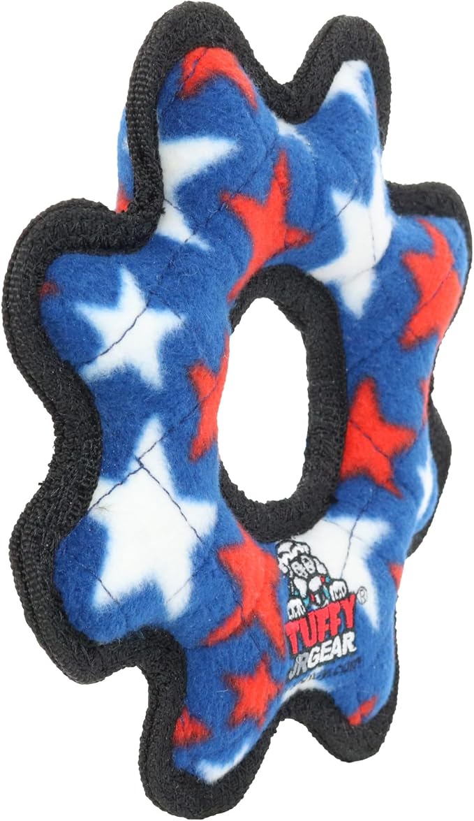 TUFFY® : Gear Ring Dog Toy: Ultra Durable Plush Toy with Multiple Layers & Reinforced Seams, Washable and Floats, Original Construction