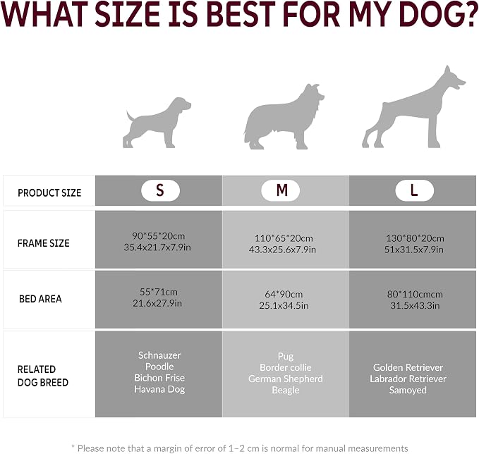 OUTSIDER Elevated Dog Bed with Breathable Mesh Fabric, Large Raised Pet Cot with Airflow and Support, Durable and Easy to Clean (Grey, Large)