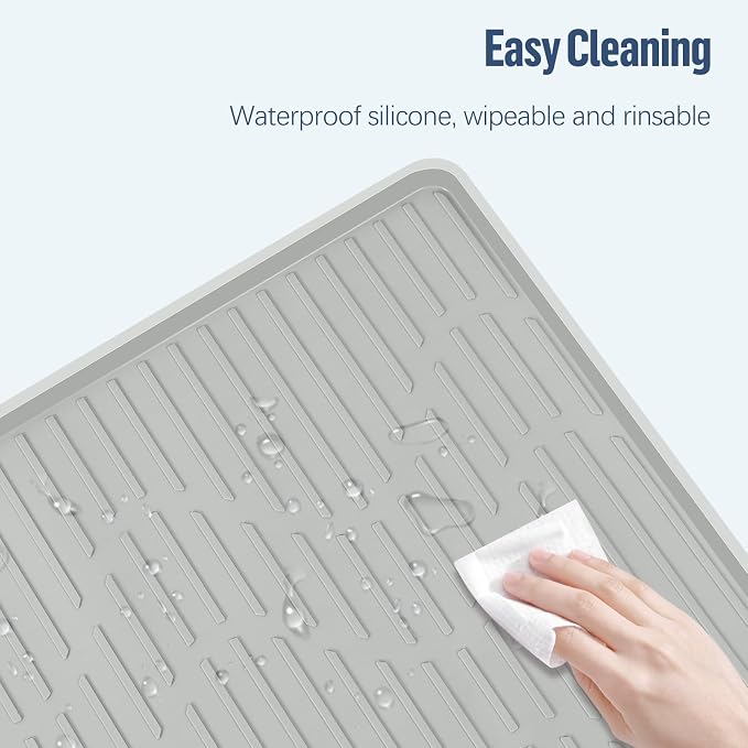 Pee Pad Holder for Dogs, 28" x 22" Large Silicone Pee Tray Mat High Edge, Leak-Proof, No Spill Pet Pad Holder for Puppy, Cat, Rabbit, Training Pads for Floor Protection, No Pee Pads