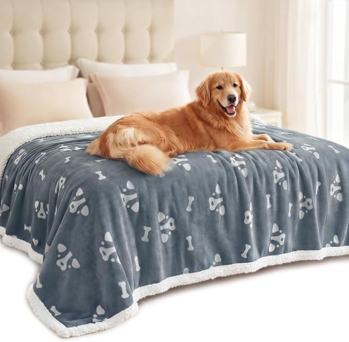Luciphia Waterproof Pet Blankets for Couch Sofa Bed Cover Cat Liquid Pee Proof Washable Soft Fluffy Large Dog Blanket Reversible Furniture Protection Puppy Thicken X-Large（85" x 57"）