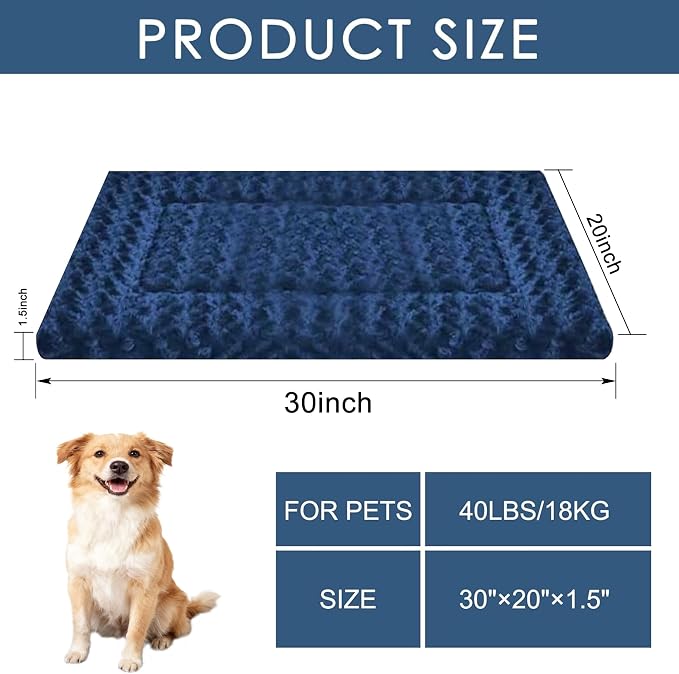 Dog Bed Mat - Comfortable Kennel Pad, Multi-Purpose Crate Bed for Dogs & Cats, Soft Support