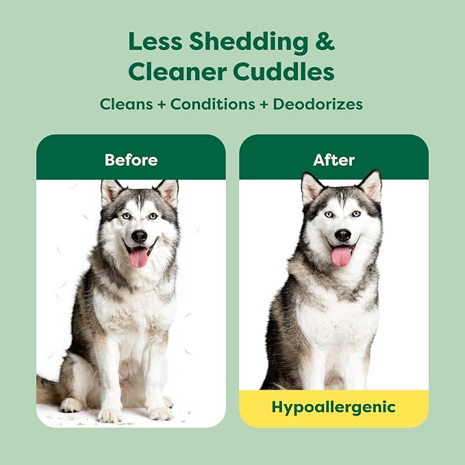 Earth Rated Deshedding Dog Shampoo, Hypoallergenic 3-in-1, Shampoo & Conditioner for Dogs & Puppies, Deodorizing, 98.5% Natural Origin Ingredients, 16 oz